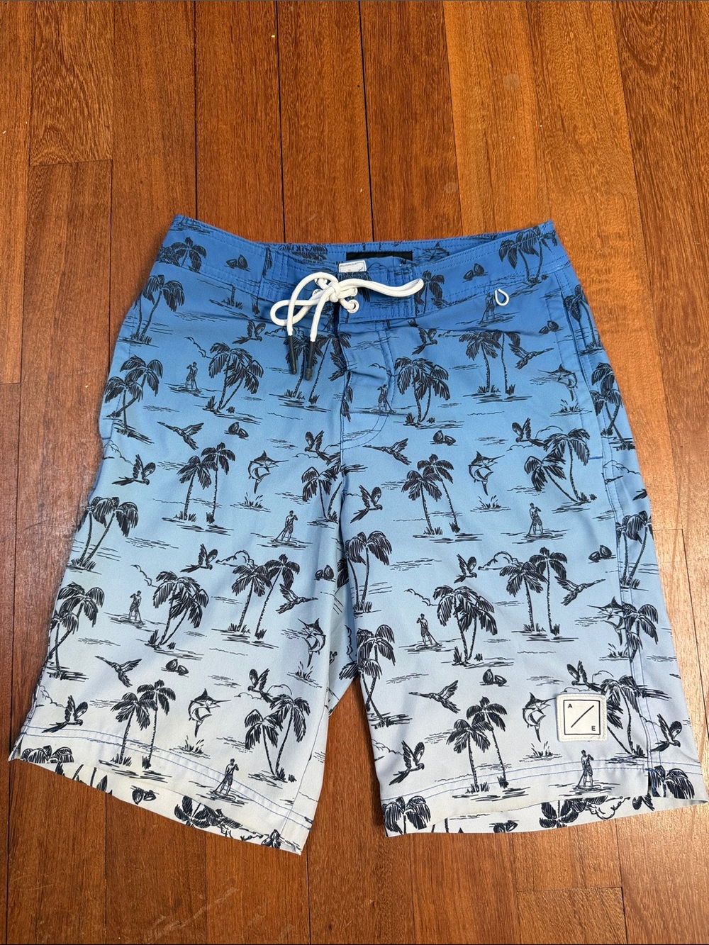 American Eagle Men’s XS Board Shorts Bundle Lot of 2 Tropical Palm Swim Trunks
